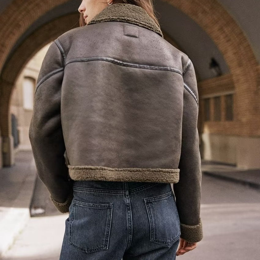 Lapel Patchwork Fleece