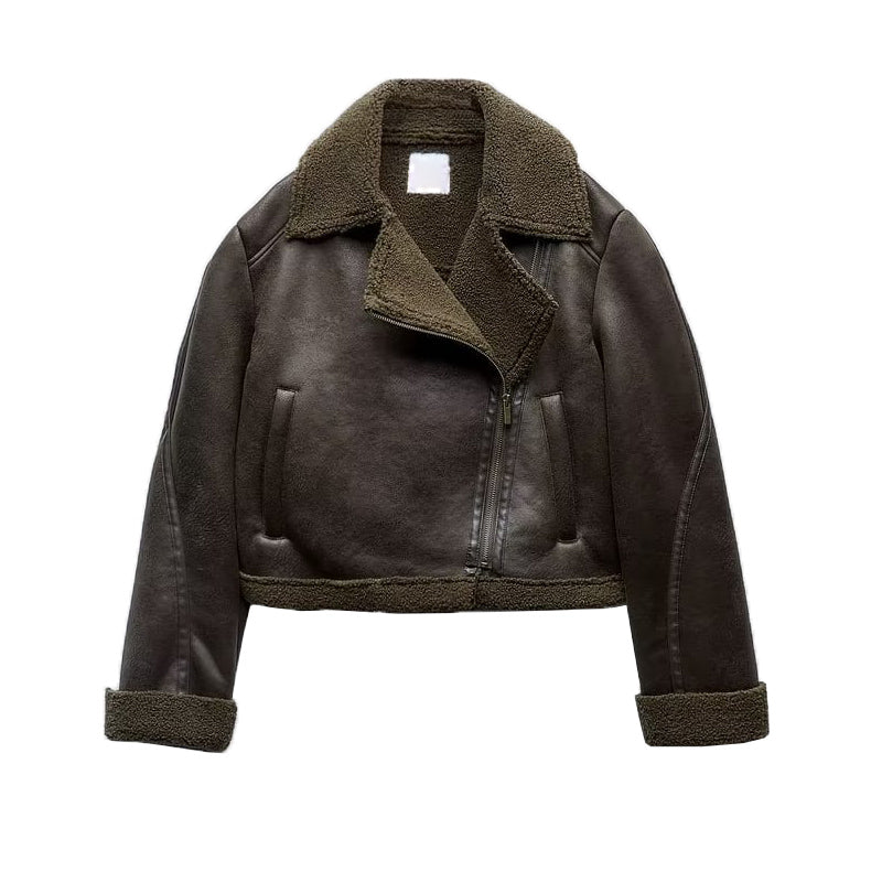 Lapel Patchwork Fleece