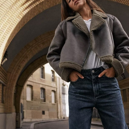 Lapel Patchwork Fleece