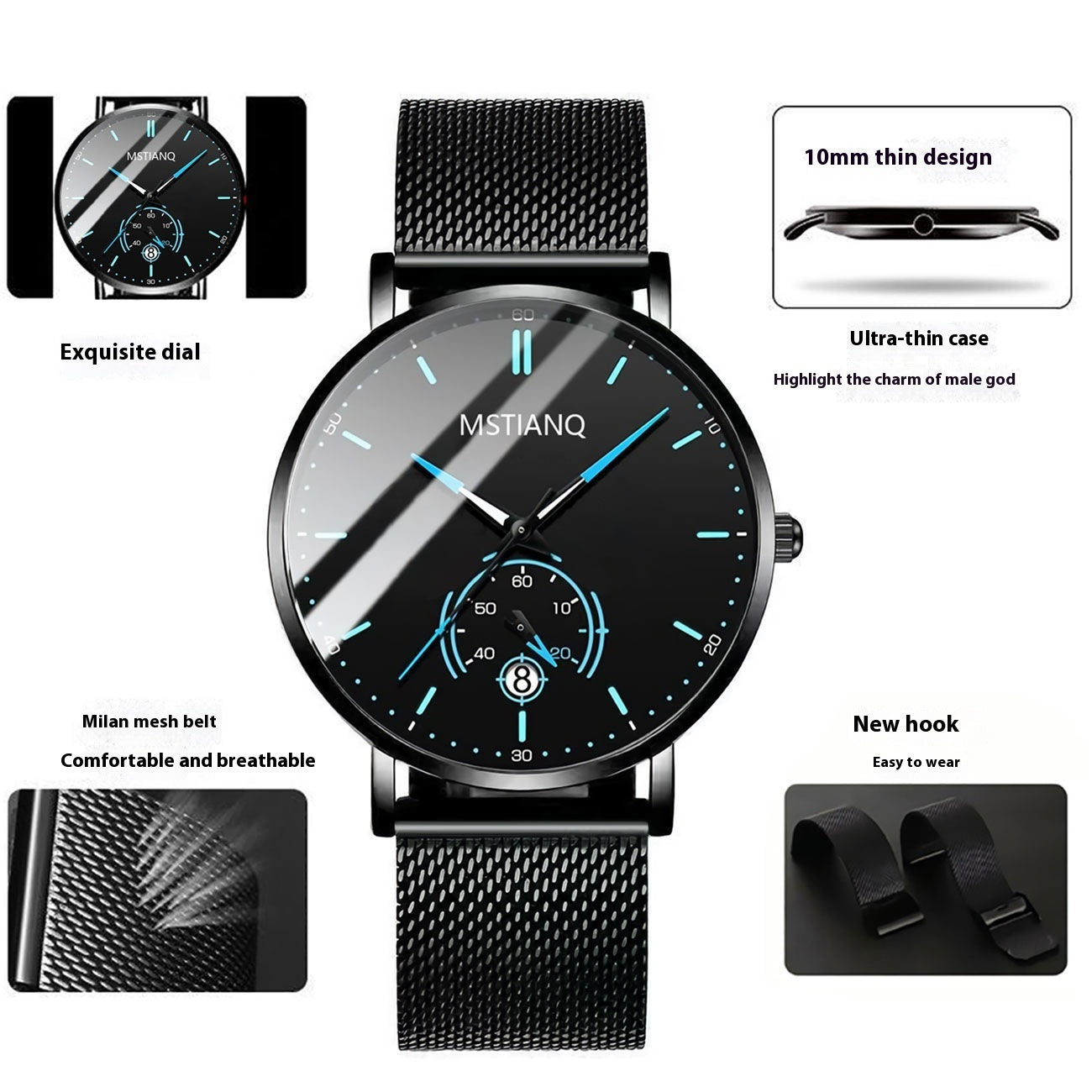 Trade Watch Stylish Black Technology Belt