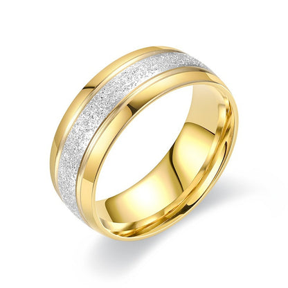 Fashion Design Frosted Titanium Steel Men's Ring