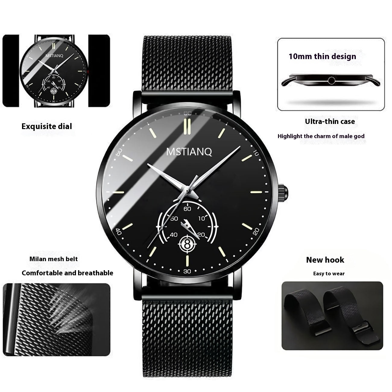 Trade Watch Stylish Black Technology Belt