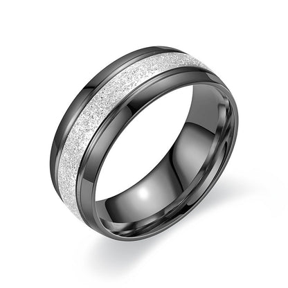 Fashion Design Frosted Titanium Steel Men's Ring