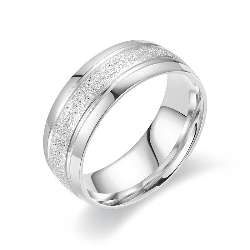Fashion Design Frosted Titanium Steel Men's Ring