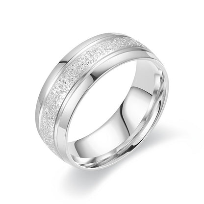 Fashion Design Frosted Titanium Steel Men's Ring