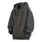 Oblique Zipper Hooded