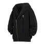 Oblique Zipper Hooded