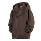 Oblique Zipper Hooded