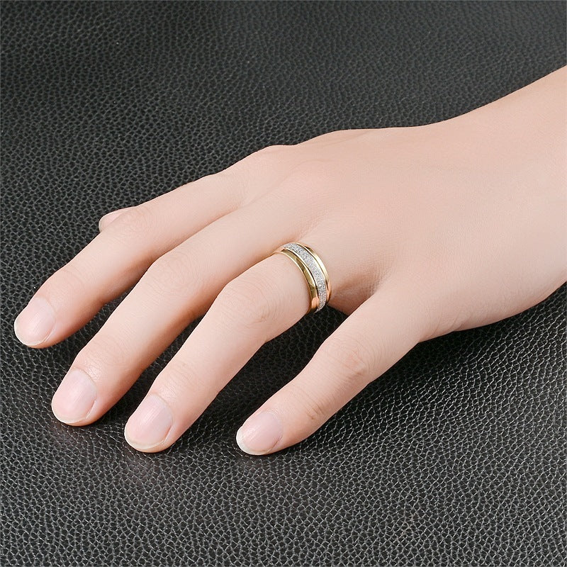 Fashion Design Frosted Titanium Steel Men's Ring
