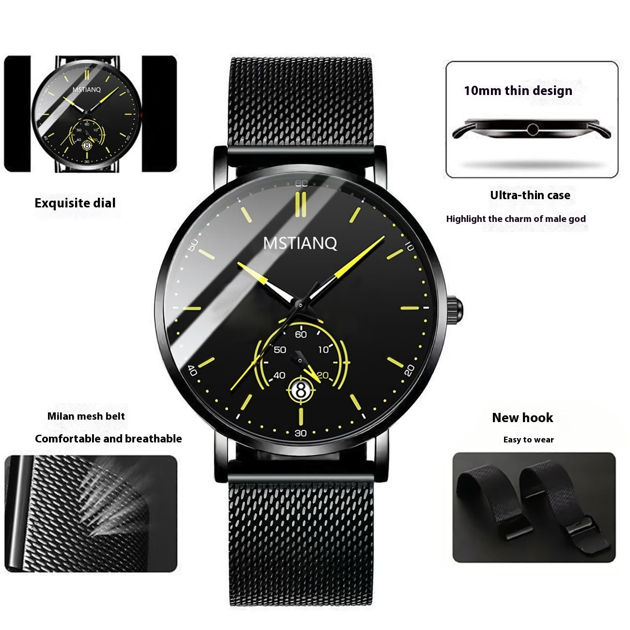 Trade Watch Stylish Black Technology Belt
