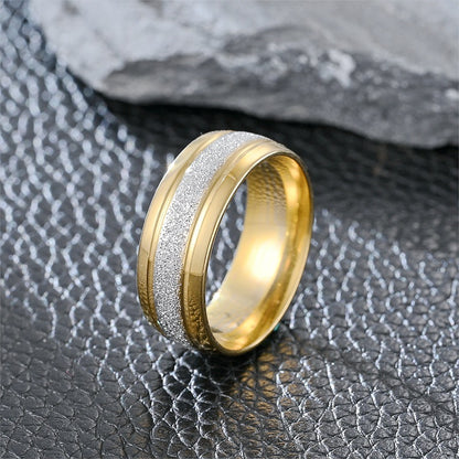 Fashion Design Frosted Titanium Steel Men's Ring