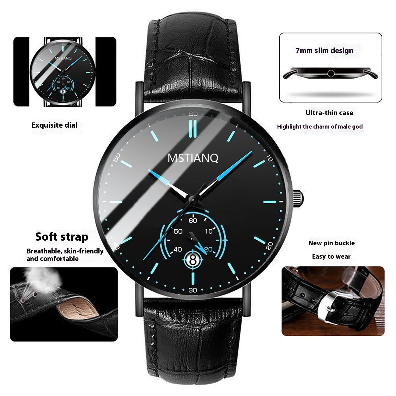 Trade Watch Stylish Black Technology Belt
